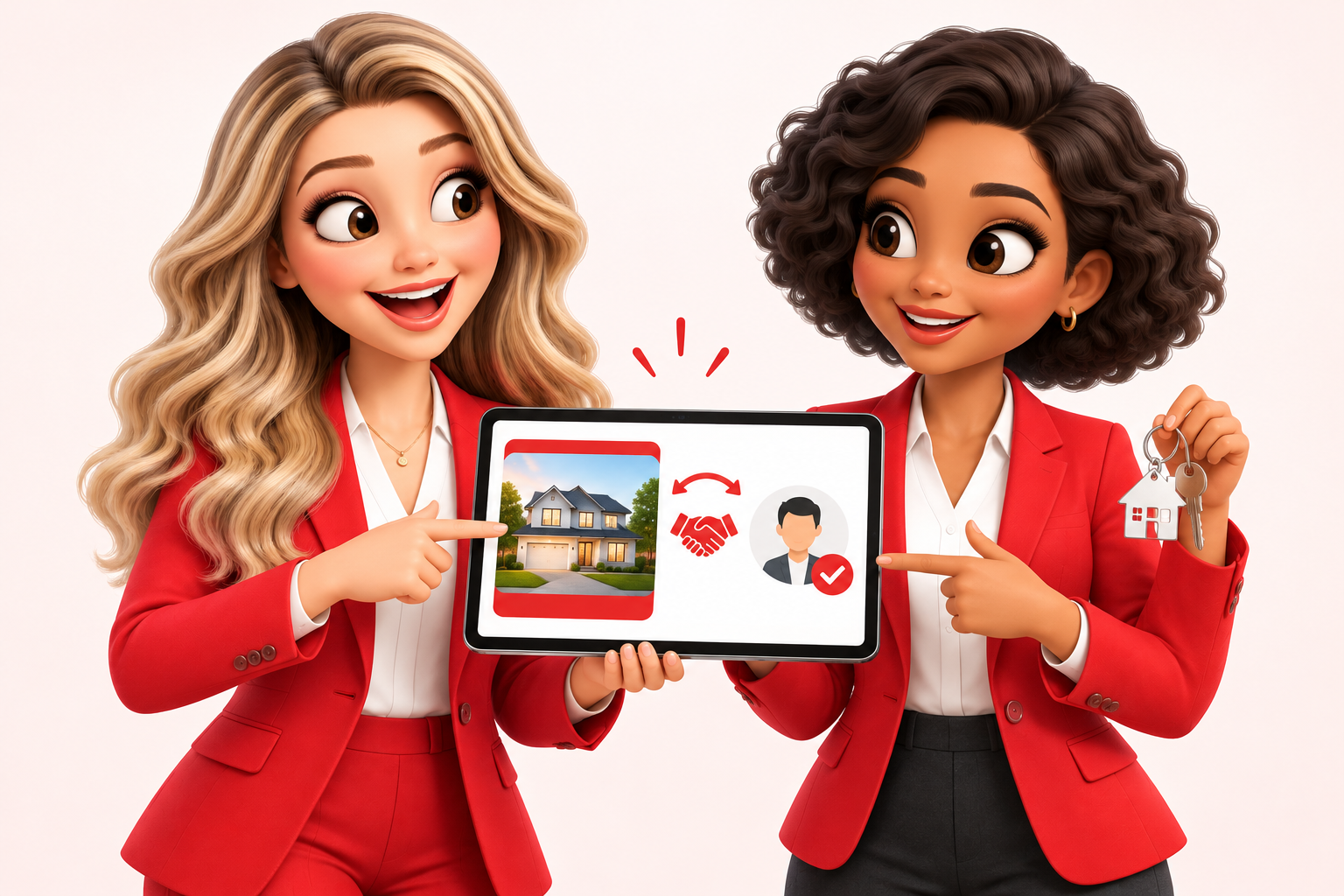 Diana y otra profesional inmobiliaria colaborando